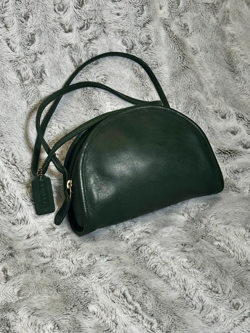 Vintage Coach Kimball 9911 Bottle Green Leather Crossbody Shoulder Bag